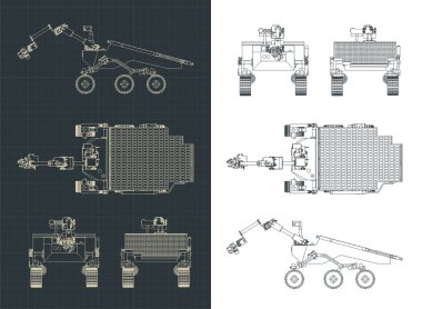 Mars Rover çizimlerinin biçimlendirilmiş vektör çizimi