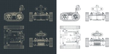 İzlenmiş Robot çizimlerinin biçimlendirilmiş vektör çizimi