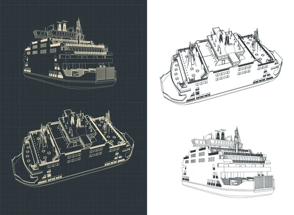 Illustration Vectorielle Stylisée Dessin Ferry — Image vectorielle