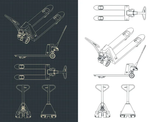 Ilustración Vectorial Estilizada Dibujos Una Transpaleta Manual — Vector de stock