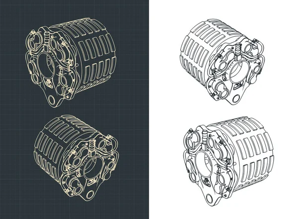 Gestileerde Vector Illustratie Van Aircraft Remmen Tekeningen — Stockvector