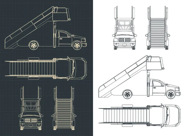 ปแบบเวกเตอร ของภาพวาดรถบ นไดสนามบ — ภาพเวกเตอร์สต็อก