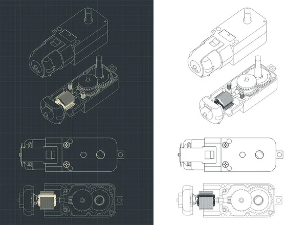 Стилизованная Векторная Иллюстрация Тему Микроэлектроники Рисунки Geared Motor — стоковый вектор
