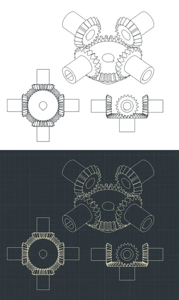 Ilustración Vectorial Estilizada Módulo Engranajes Biselados — Archivo Imágenes Vectoriales