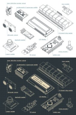 Bir Arduino sensörünün biçimlendirilmiş vektör illüstrasyonuName
