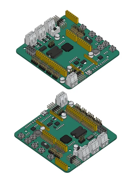 Vector Illustration Arduino Romeo Robotics Controller — Stock Vector