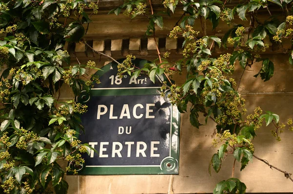 Place du Tertre street sign — Stock fotografie