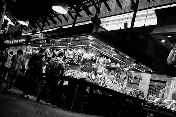 Trh Boqueria Barceloně Španělsko — Stock fotografie