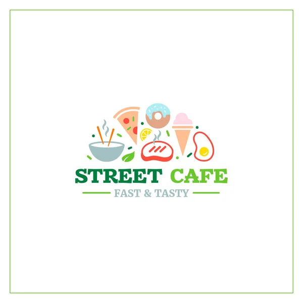 Emblema de café de rua 2 —  Vetores de Stock