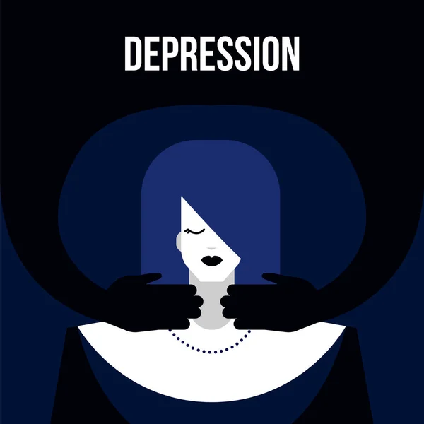 Psychische stoornis depressie — Stockvector