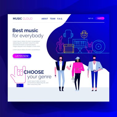6 satır müzik Icons set