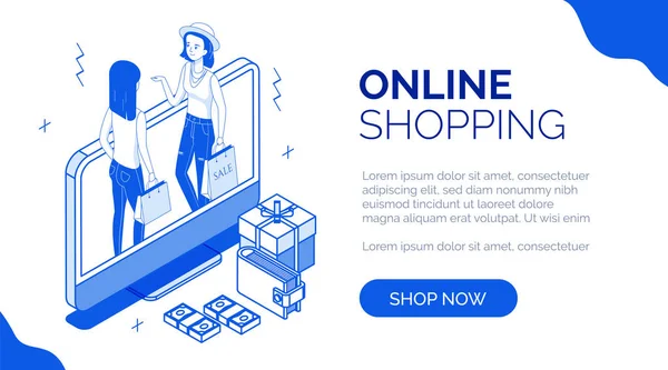 Compras online isométricas 6 —  Vetores de Stock