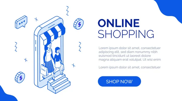 İzometrik online alışveriş 4 — Stok Vektör