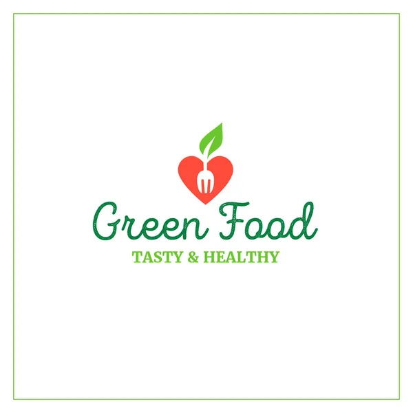 Emblema de alimentos verdes — Archivo Imágenes Vectoriales