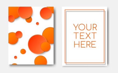 Geometrik desen mavi daire elemanları ve metin kopyalama alanı ile modern trendy afiş kavramı, mockup web online tasarım. Soyut minimalist memphis kapak sayfası, el ilanı, broşür şablonu