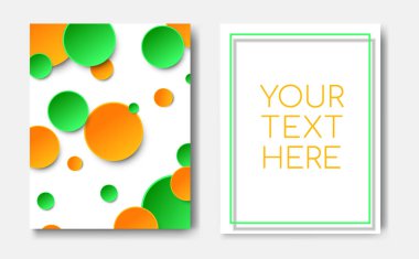 Geometrik desen sarı yeşil daire öğeleri ve metin kopya alanı, mockup banner tasarımı modern trendy el ilanı kavramı. Soyut minimalist memphis kapak sayfası, afiş, broşür şablonu