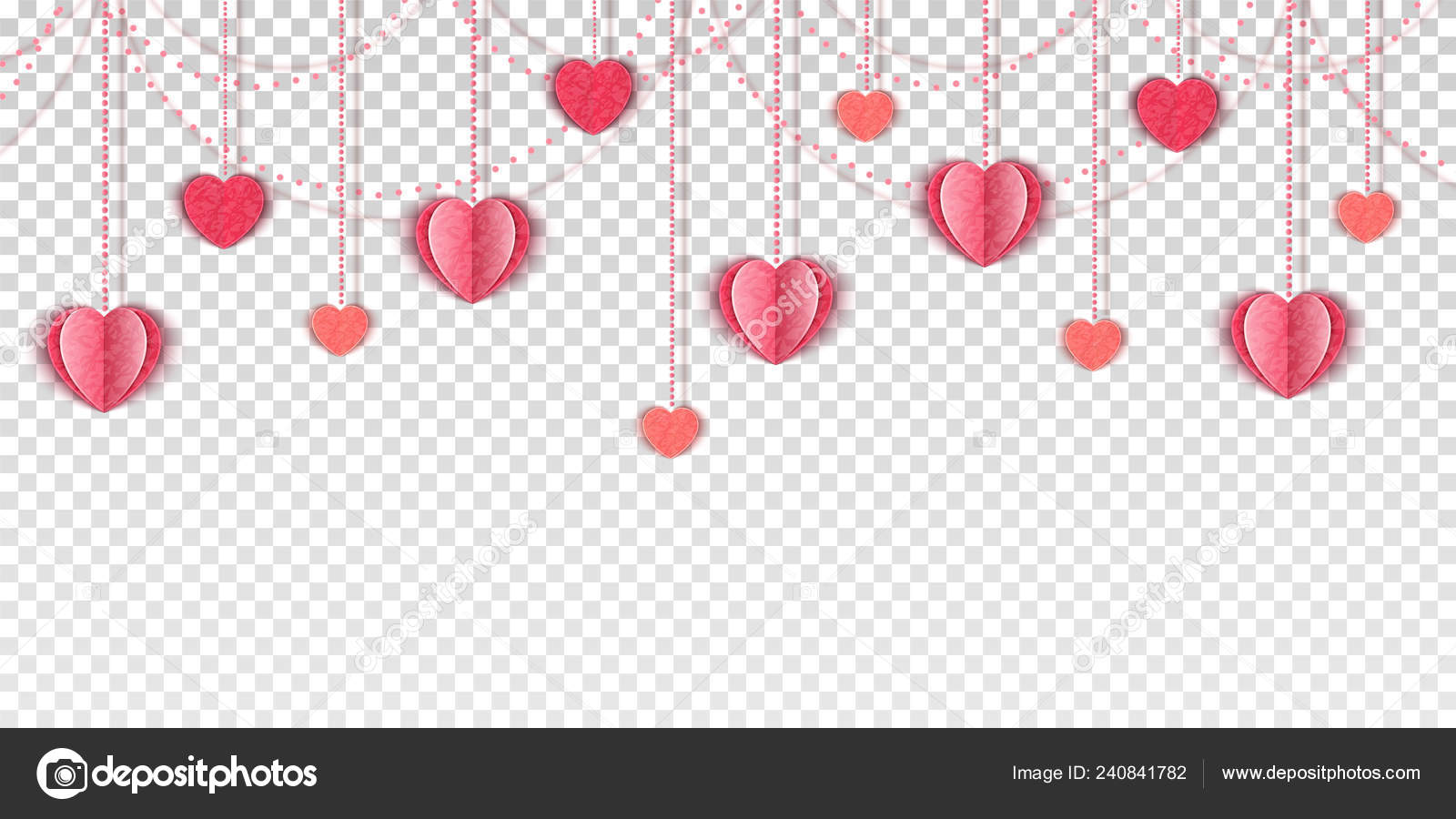 Pink paper cut love hearts -modern trendy flyer concept on transparent  background,greeting card,mockup banner  online,cover  page,poster,brochure template Stock Vector Image by ©Stacy_T #240841782