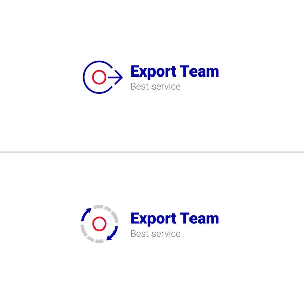 Kreativer Export Import Store Logo Design-Vorlage mit Kreis und Pfeilen. Lieferung oder logistisches Symbol unternehmerisches Symbol Zeichen — Stockvektor