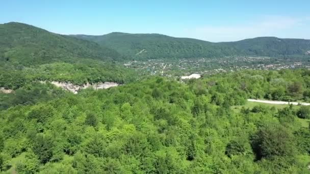 Westelijke Kaukasus Panorama Van Omgeving Van Het Dorp Kamennomostky Vanaf — Stockvideo