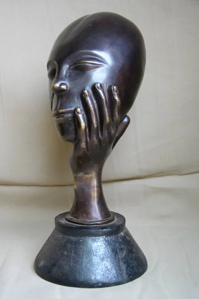 Afrikában Burkina Faso Vagyok Népi Kézművesség Bronz Figurák Fekete Sárga — Stock Fotó