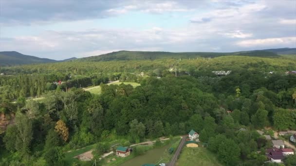 Westelijke Kaukasus Bewoning Kamennomostky Uiterwaarden Van Belaya Rivier Avond — Stockvideo