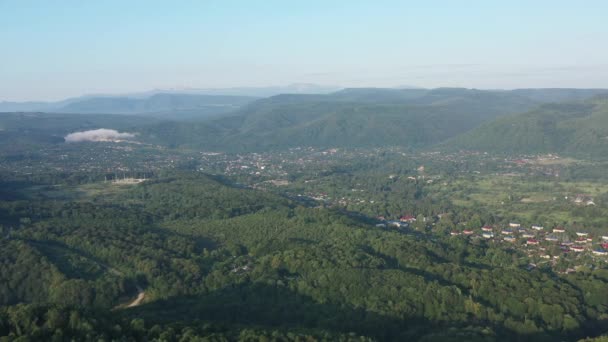 Caucaso Occidentale Panorama Dintorni Del Villaggio Kamennomostky Dalla Vista Volo — Video Stock