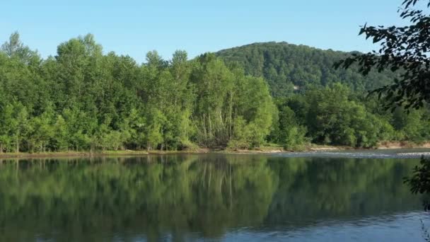 Western Caucasus Belaya River Foothills Caucasus Shot Morning Quadcopter — Stock Video