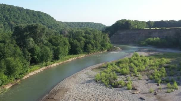 Western Caucasus Belaya River Foothills Caucasus Shot Morning Quadcopter — Stock Video