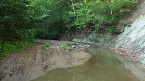 Western Caucasus Flying Bed Khadzhokh River Flows Belaya River — Stock Video