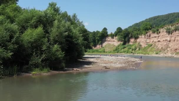 Caucaso Occidentale Fiume Belaya Nel Villaggio Kamennomostokom Girato Mezzogiorno Quadricottero — Video Stock