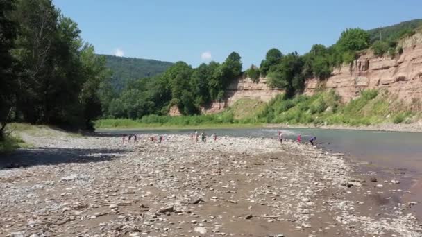 Caucaso Occidentale Fiume Belaya Nel Villaggio Kamennomostokom Girato Mezzogiorno Quadricottero — Video Stock