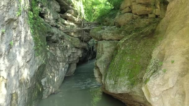 Westelijke Kaukasus Belaya Rivier Maakt Deel Uit Van Kamennomostsky Canyon — Stockvideo