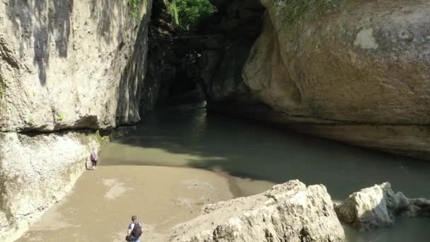 Westelijke Kaukasus Belaya Rivier Maakt Deel Uit Van Kamennomostsky Canyon — Stockvideo