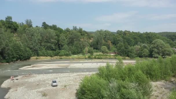 Zachodni Kaukaz Rzeka Belaya Pobliżu Miejscowości Kamennomostky — Wideo stockowe