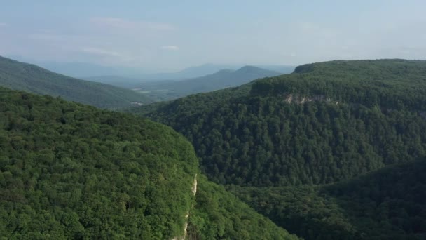 Westkaukasus Mischoko River Gorge Ansichten Des Großkaukasus Und Des Mischoko — Stockvideo