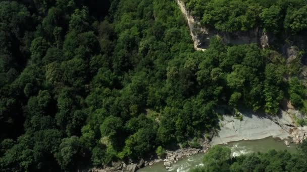 Westelijke Kaukasus Belaya Rivierkloof Met Uitzicht Grotere Kaukasus — Stockvideo