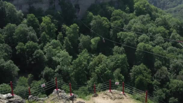 Western Caucasus Mishoko River Gorge Mishoko Extreme Park — Stock Video