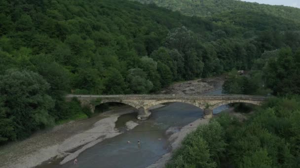 Batı Kafkasya Dakhovskaya Köyündeki Eski Dakhovsky Köprüsü Köprü 1906 Yılında — Stok video