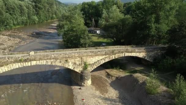 Cáucaso Occidental Viejo Puente Dakhovsky Pueblo Dakhovskaya Puente Fue Construido — Vídeo de stock