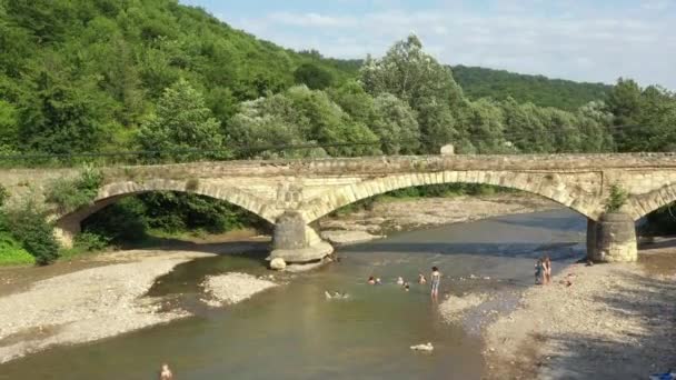 Western Caucasus Old Dakhovsky Bridge Village Dakhovskaya Bridge Built Cossacks — Stock Video