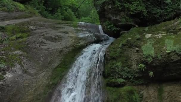 Westkaukasus Der Mishoko Wasserfall Der Mishoko Schlucht — Stockvideo