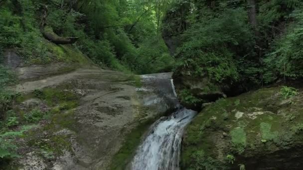 Westkaukasus Der Mishoko Wasserfall Der Mishoko Schlucht — Stockvideo