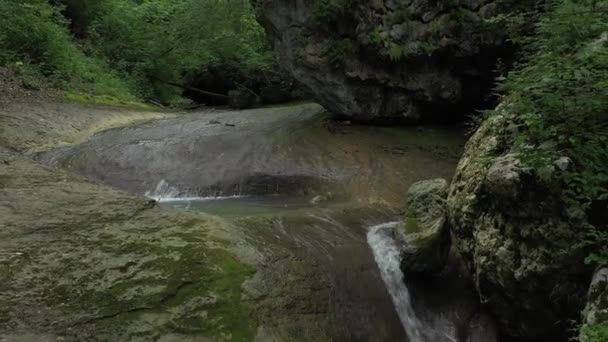 Western Caucasus Mishoko Waterfall Mishoko River Gorge — Stock Video