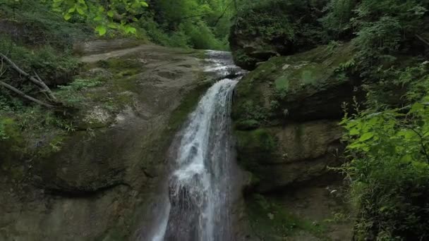 Westkaukasus Der Mishoko Wasserfall Der Mishoko Schlucht — Stockvideo