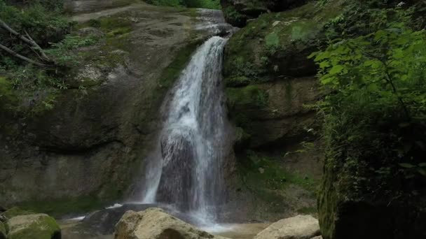 Westkaukasus Der Mishoko Wasserfall Der Mishoko Schlucht — Stockvideo