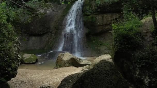 Western Caucasus Mishoko Waterfall Mishoko River Gorge — Stock Video