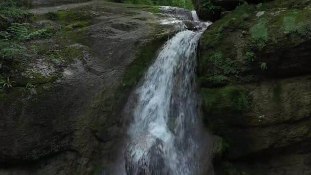 Westkaukasus Der Mishoko Wasserfall Der Mishoko Schlucht — Stockvideo