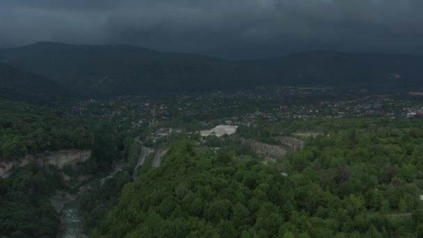 Západní Kavkaz Osídlení Kamennomostky Starý Lom Před Deštěm — Stock video