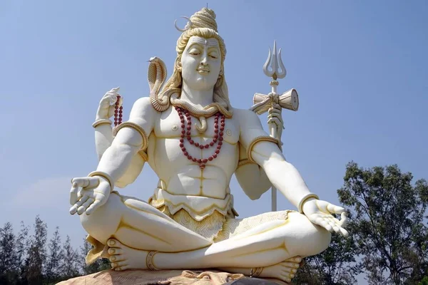 Lord Shiva Pomnik Wykonany Marmuru Jest Znany Jako Bóg Zniszczenia — Zdjęcie stockowe