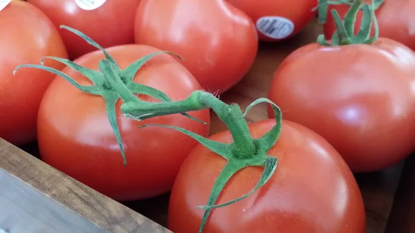 Tomates Rojos Redondos Utilizados Como Alimento Los Hogares — Foto de Stock